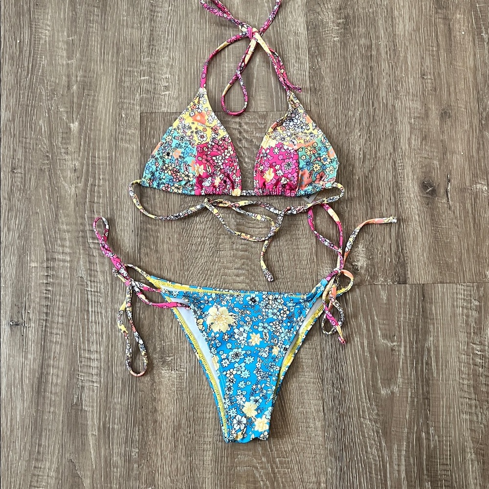 SHEIN Floral Patchwork Bikini Set